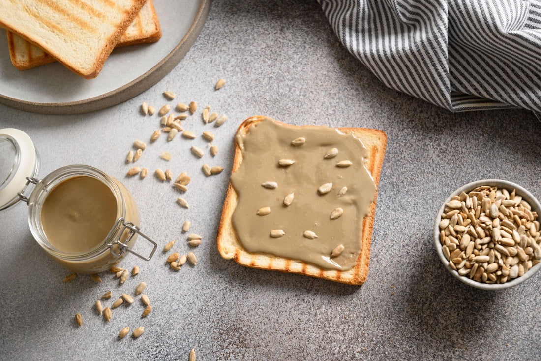 Are seed butters nut-free - sunflower seed butter with sunflower seeds and toast